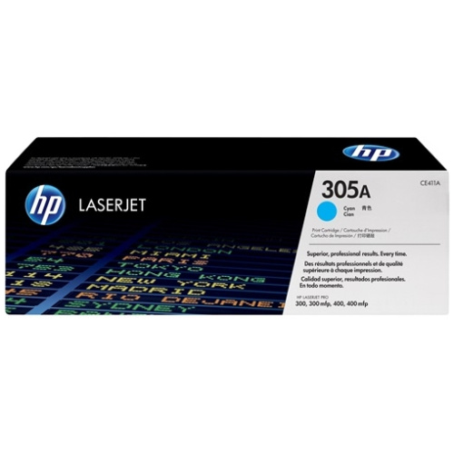 HP CE411A #305 Cyan Toner Cartridge (2,600 Yield)