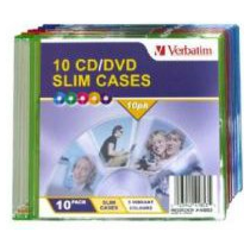 Verbatim CD/DVD Coloured Slim Cases 10 Pack