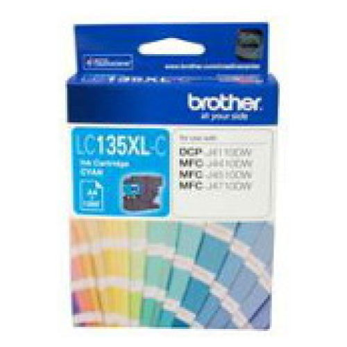 Brother LC-135XLC High Yield Cyan Ink Cartridge (Yeild, up to 1,200 pages)