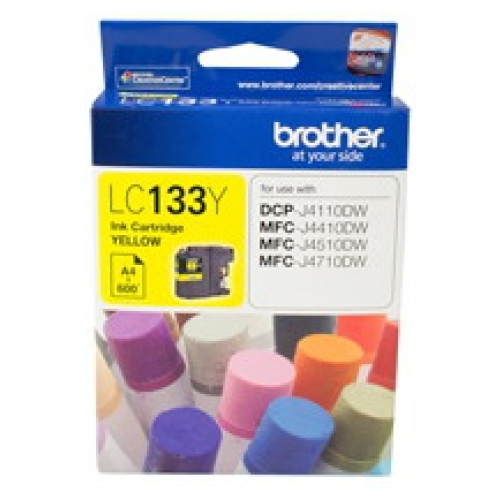 Brother LC-133Y Yellow Ink Cartridge (Yield, up to 600 pages)