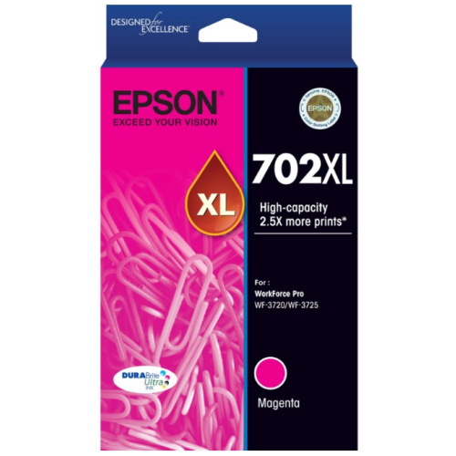 Epson C13T345392 High Yield 702XL Magenta Ink DURABrite