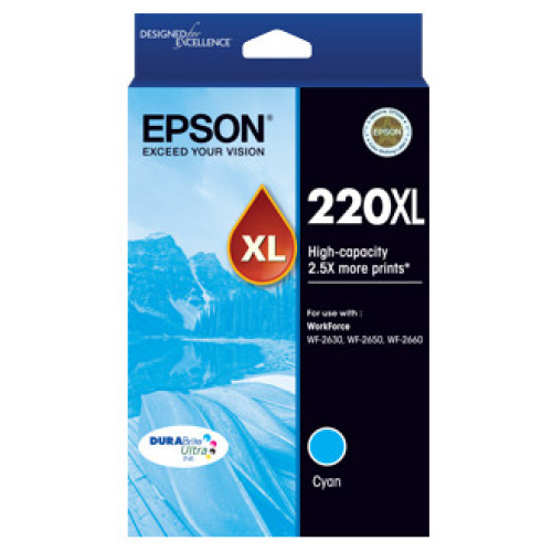 Epson C13T294292 220XL High Capacity DURABrite Ultra Cyan ink