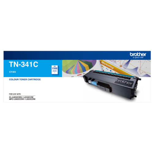 Brother TN-341C Standard Yield Cyan Toner, 1500 pages