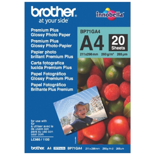 Brother A4 Premium Plus Glossy Paper (20 Sheets) - 260GSM