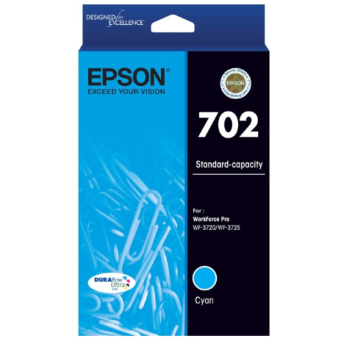 Epson C13T344292 Standard Yield 702 Cyan DURABrite Ink Cartridge