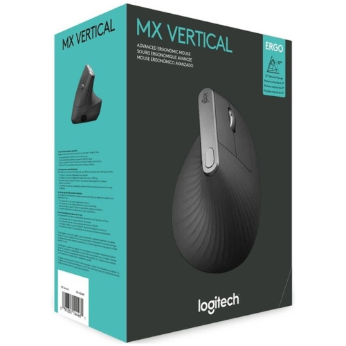 Logitech 910-005449 MX Vertical Advanced Ergonomic Mouse, Wireless and Bluetooth