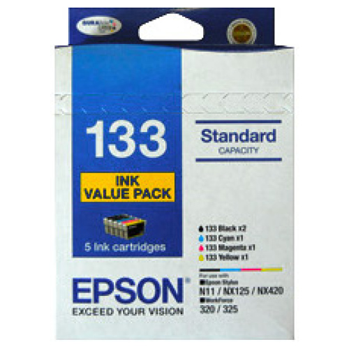 Epson C13T133694 Standard Capacity 5 Ink Value Pack