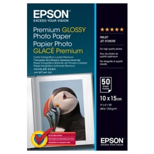 Epson C13S041729  Epson Premium Glossy Photo Paper 4" X 6", 50 PK