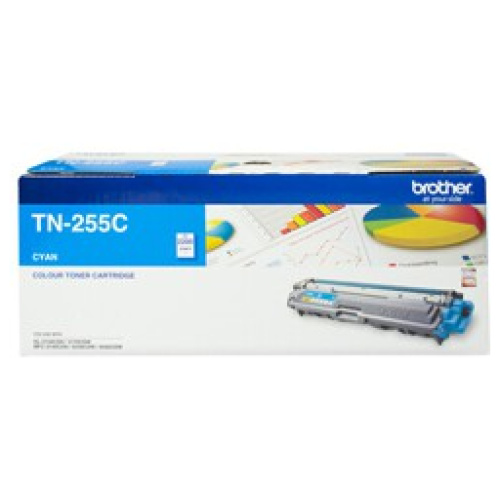 Brother TN-255C Cyan High Yield Toner Cartridge (2,200 Pages)