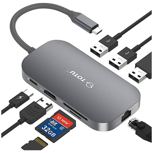 Totu TT-HB001C USB C Hub, 9-in1 Type C Hub with Ethernet