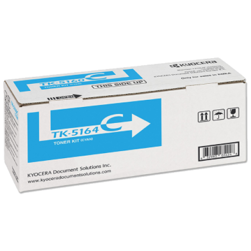 Kyocera TK-5164C Cyan Toner Kit (Yield: 12,000 pages @ ISO 19798)