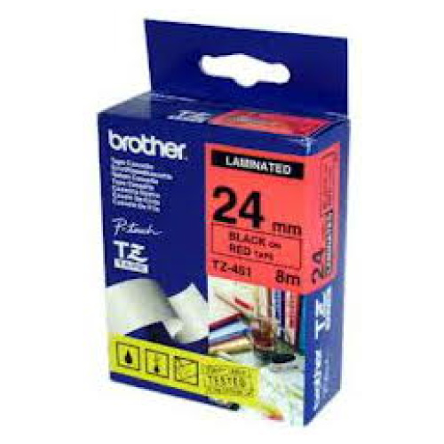 Brother TZ-451 Laminated Black Printing on Red Tape (24mm Width; 8 Metres in Length)