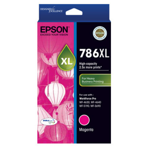 Epson C13T787392 786XL High Capacity Magenta Ink Cart, 2000pg