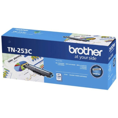 Brother TN-253C Cyan Toner Cartridge, 1 300 pages