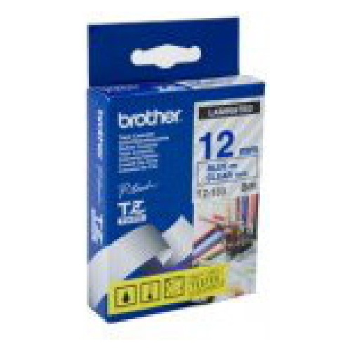 Brother TZ-133 Laminated Blue on Clear Tape (12mm Width 8 Metres in Length)