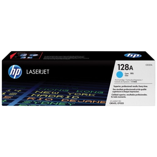 HP CE321A #128A Cyan Toner Cartridge (1,300 Yield)