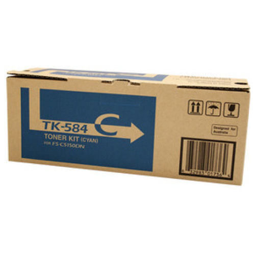 Kyocera TK-584C Cyan Toner Cartridge (2,800 Yield)