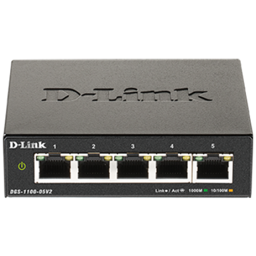 D-Link DGS-1100-05V2 5 Port Gigabit EasySmart Switch