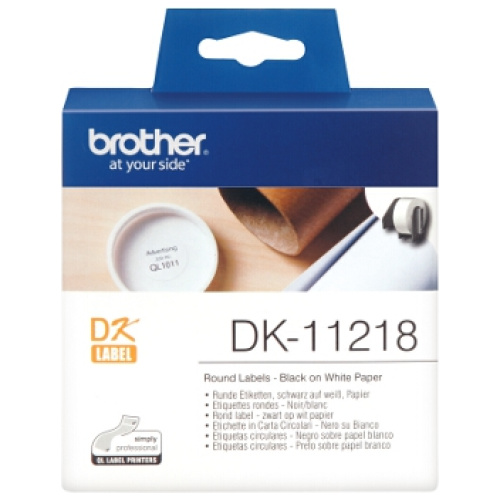 Brother DK-11218 White round die-cut label 24mm diameter 1000 labels per roll