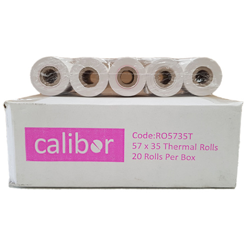 CALIBOR THERMAL PAPER 57X35 20 ROLLS/BOX 48GSM