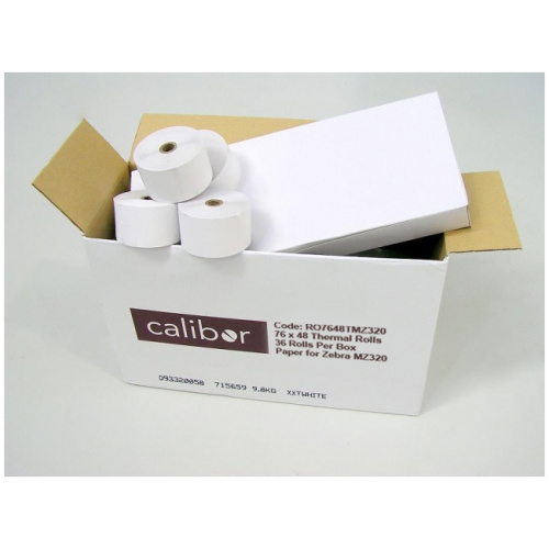 CALIBOR THERMAL PAPER 76X48 36 ROLLS/BOX IMZ/MZ320