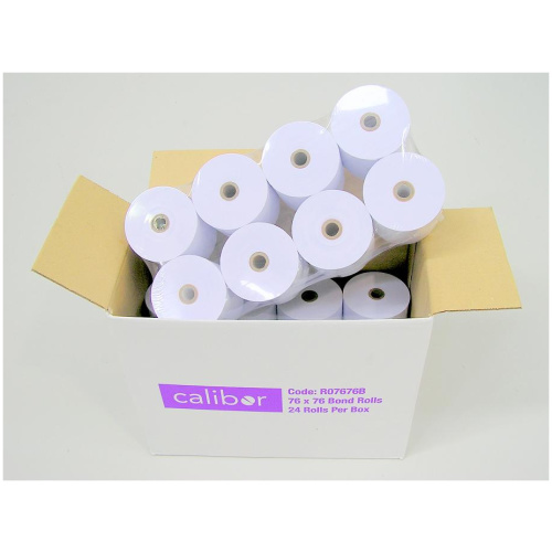 CALIBOR BOND PAPER 76X76 24 ROLLS / BOX