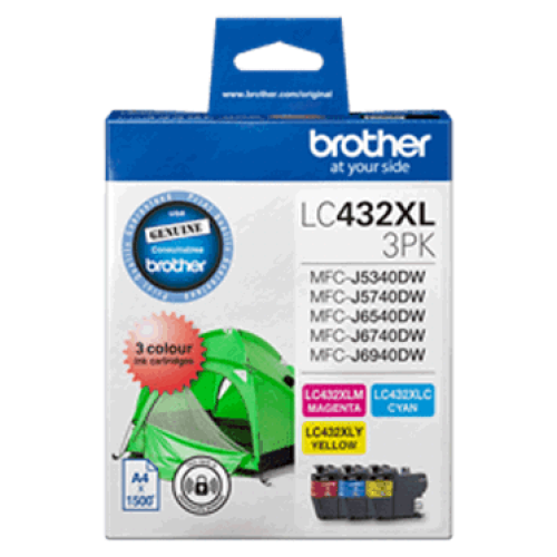 Brother LC-432XL Colour Value Pack (1 x Cyan,1 x Magenta,1 x Yellow) to suit MFC-J5740DW/MFC-J6940DW