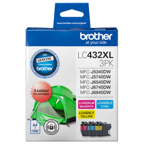 Brother LC-432 Colour Value Pack (1 x Cyan, 1 x Magenta,1 x Yellow) to suit MFC-J5740DW/MFC-J6940DW