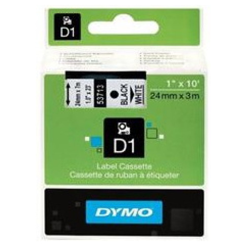 DYMO D1 (SD53713/S0720930) Label Cassette, 24mm x 7m - Black on White