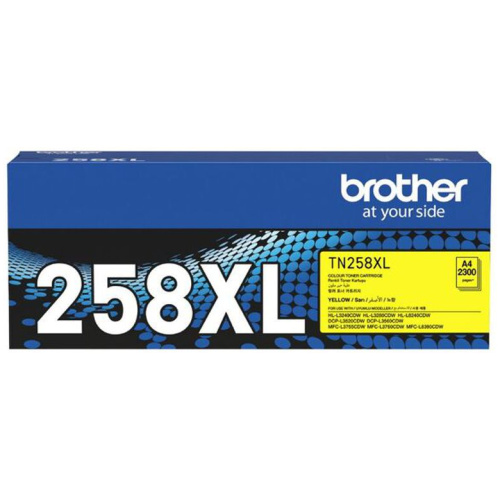 Brother TN-258XLY Yellow High Yield Toner Cartridge, up to 2300 pages