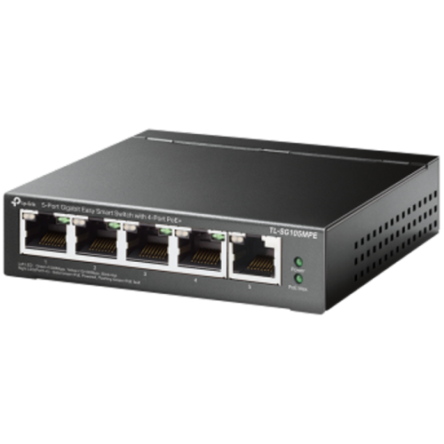 TP-Link TL-SG105MPE 5-Port Unmanaged Smart Gigabit Switch, GbE (5), POE+4 (4), 120W