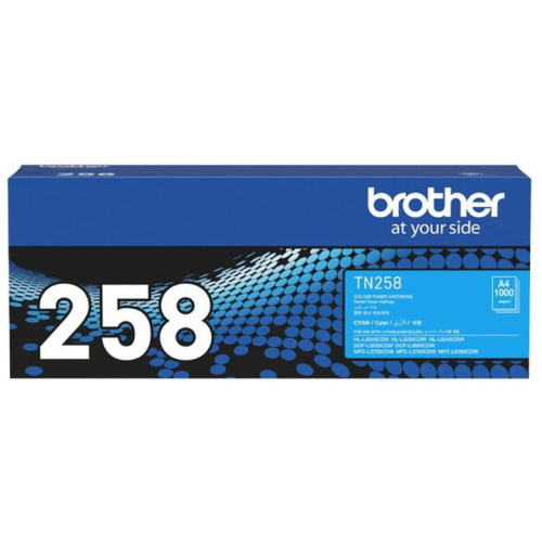 Brother TN-258C Cyan Toner Cartridge, up to 1000 pages