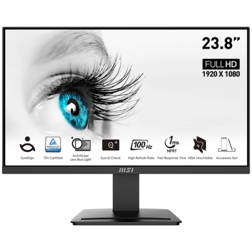 MSI MP2412 23.8" FHD Monitor, 100Hz, 1ms, DP, HDMI, 3 Yr Warranty