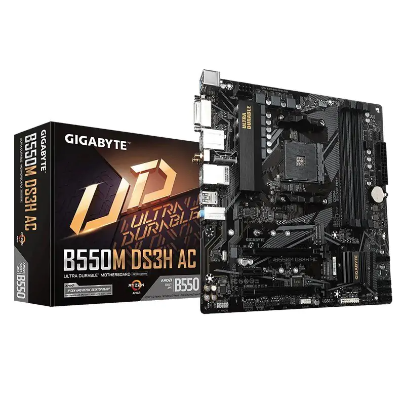 Gigabyte GA-B550M-DS3H-AC AMD Ryzen AM4 Micro ATX Motherboard, 4xDDR4