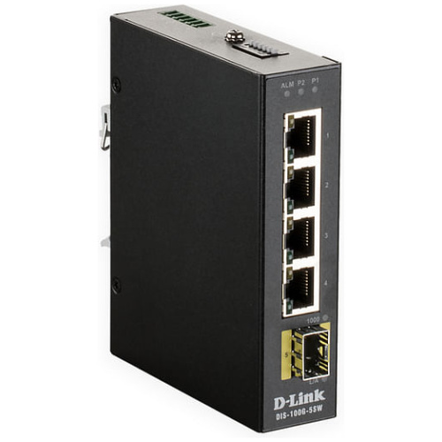 D-Link 5-Port Gigabit Industrial PoE Switch 4 1000BASE-T PoE ports 1 SFP port