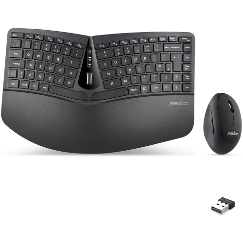 Perixx PERIDUO-606 Wireless 3-in-1 Combo with Ergonomic Mini Keyboard,Vertical Mouse & Numeric Keypa