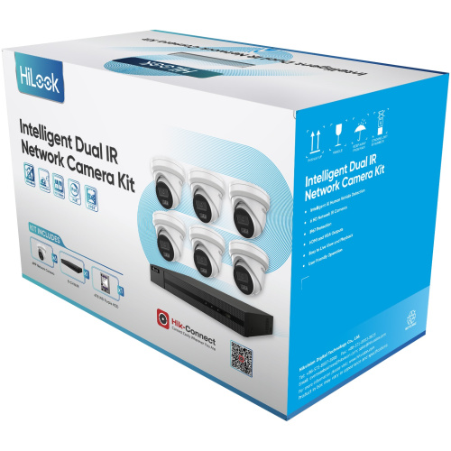 Hilook IK-6486TH-MMP 6x8 6MP Kit: 6 x IK-IPC-T262HMU 2.8mm cameras and 1 x IK-108MHC8P-4TB NVR