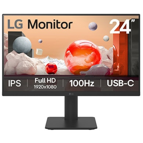 LG 24MS570B 23.8" FHD USB-C Monitor,100Hz,2xHDMI, H/Adjst,Tilt,Spkrs,VESA