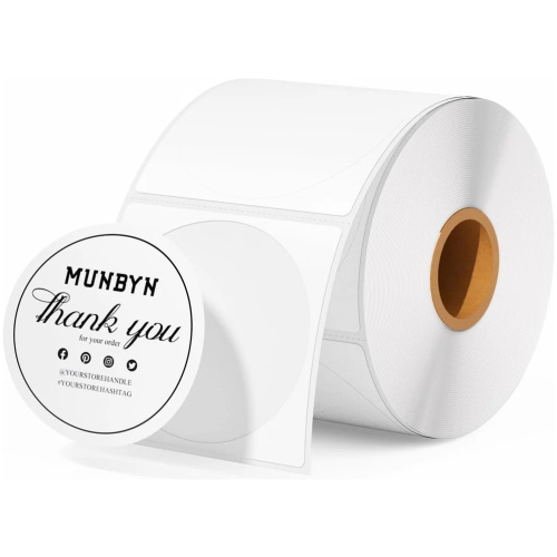 MUNBYN ITLP-RO2 2 ROLLS X 750 ROUND 2" DT LABELS