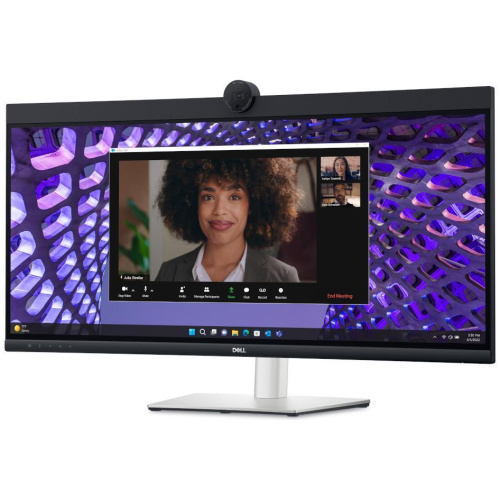 Dell P3424WEB P-Series 34" WQHD Curved LED, 21:9, HDMI, DP, USBC, USBx4, H/Adjust, Spks, Webcam, 3Y