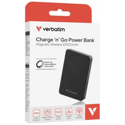 Verbatim Power Bank Magnetic Wireless 10,000mAh Basic - Black