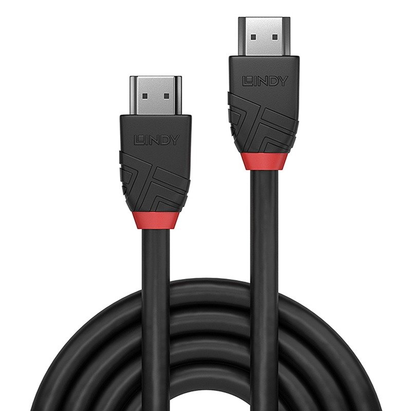 Lindy 1M High Speed HDMI Cable Black Line, 4K, 18Gbps