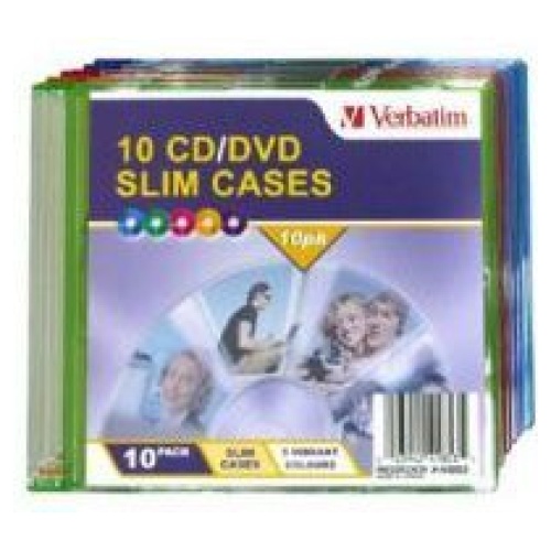 Verbatim CD/DVD Coloured Slim Cases 10 Pack