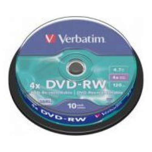 Verbatim 43552 DVD-RW 4.7GB 10Pk Spindle 4X