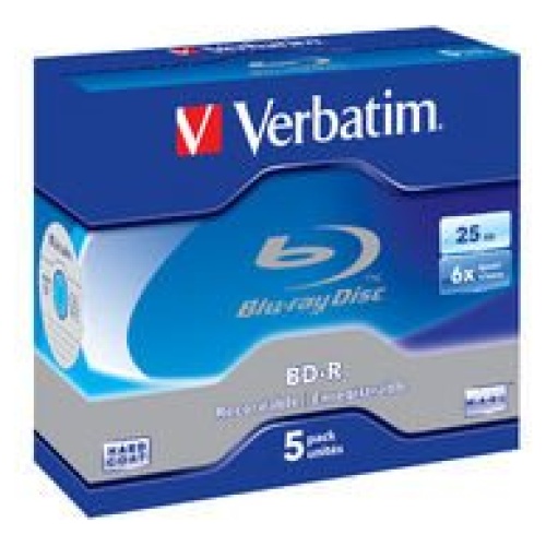 Verbatim 43715 BD-R 25GB 6X 5 Pack, Jewel Case