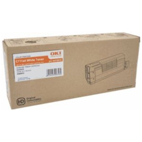 OKI 44318666 Toner Cartridge White For C711WT, 6,000 Pages (ISO)