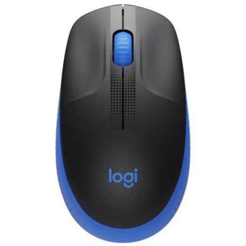 Logitech M190 Full Size Wireless Optical Mouse, Black and Blue