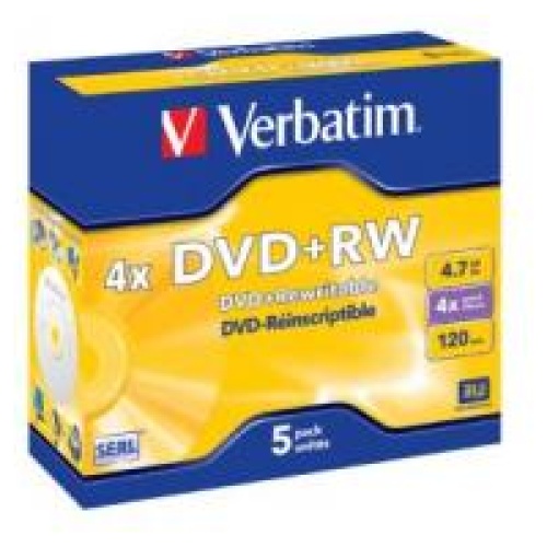 Verbatim DataLifePlus DVD+RW Jewel Case 5 Pack 4x
