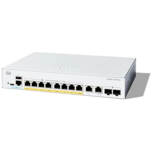 Cisco Catalyst 1200 8-Port GBit Ethernet PoE Switch, 8xGE PoE+, 2x1G, Ext PSU