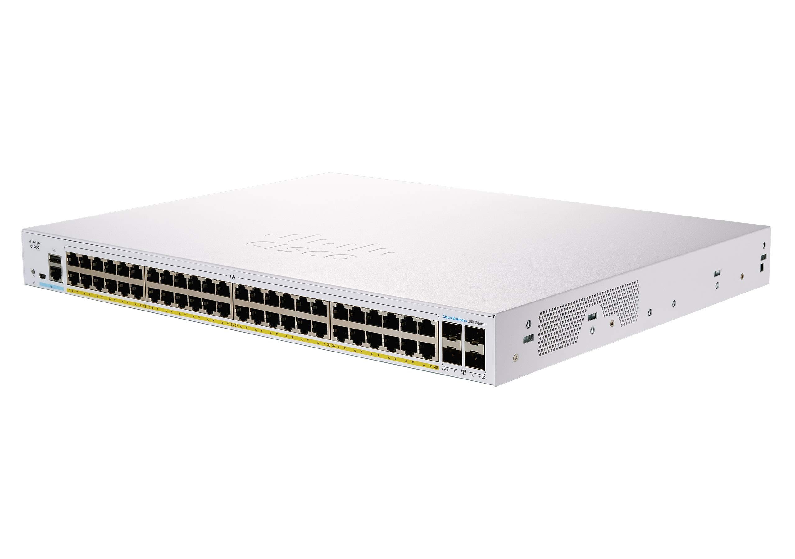 Cisco CBS250-48P-4G 48xGbE PoE+ Switch, 370W, 4xSFP